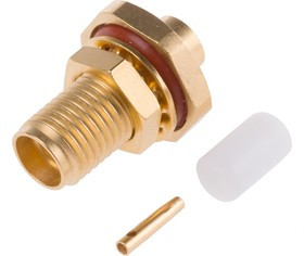 R125325000W, RF Connectors / Coaxial Connectors SMA / STRAIGHT BULKHEAD JACK PANEL SEAL SOLDER TYPE - CABLE .141