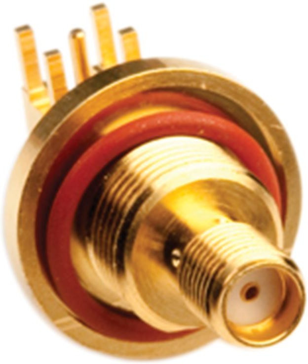 901-10385, RF Connectors / Coaxial Connectors ARC SMA Right Angle Bulkhead Jack