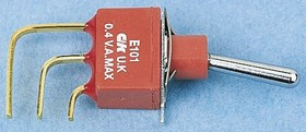 E101SD1AV2BE, Toggle Switch, PCB Mount, On-(On), SPDT, Through Hole Terminal E101SD1AV2BE, Toggle Switch, PCB Mount, On-(On), SPDT, Through Hole Terminal