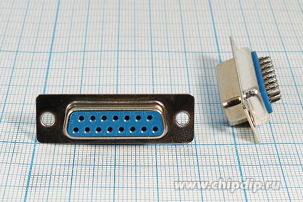 ГнездоD-SUB, 15HP, на кабель, DB-15F, KLS; №407 K гн D-SUB\15HP\каб\\KLS1- 213-15-F-B\[DB-15F]