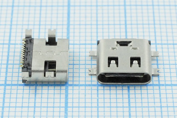 Разъем USB розетка, тип C 3.1, контакты на плату, USB3.1TYPE-C 16PF-26