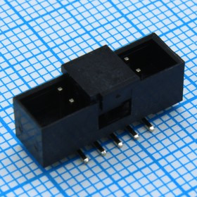 DS1014-10MF1BSR-B, IDC разъем, вилка на плату SMD двухрядная 10pin(2x5)., шаг 2.00мм с крышкой