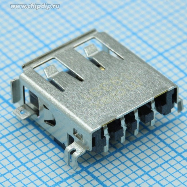 48258-0001, Conn USB 2.0 Type A RCP 4 POS 2.5mm Solder RA Thru-Hole 4 Terminal 1 Port T/R