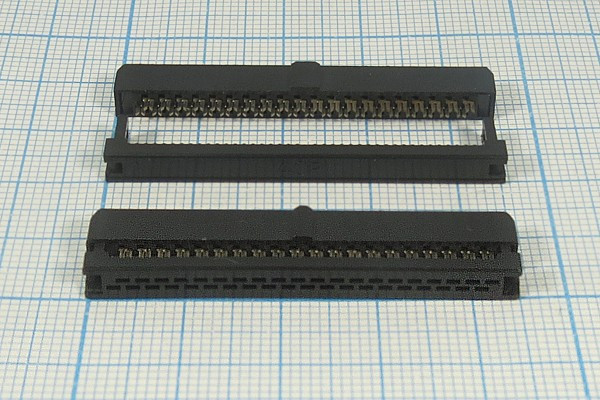 Гнездо IDC на 40 контактов, шаг 2x2мм, на шлейф; №1629 гн IDC\P2,0x2,0\40HP\ шлейф\\IDC2-40