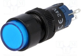 V12Y-11-24B, Переключатель: кнопочный, Пол: 2, SPDT, 0,5A/250ВAC, 1A/24ВDC, IP40