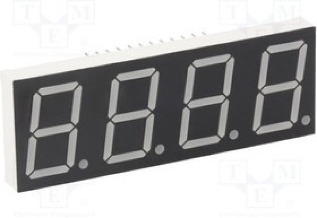 KW4-806AVB, Дисплей: LED, 7-сегментный, 20,4мм, 0,8", II.зн: 4, красный, анод