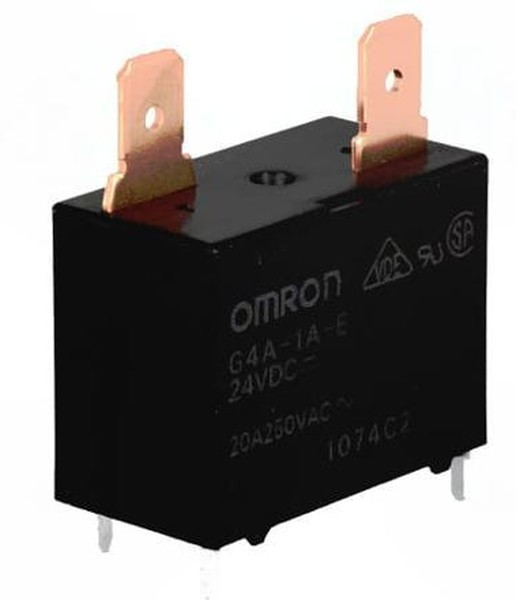 G4A-1AE-24DC, Реле силовое катушка 24В 20A один контакт на замыкание (30.5x16x33.5)мм монтаж в отверстие G4A-1AE-24DC, Реле силовое катушка 24В 20A один контакт на замыкание (30.5x16x33.5)мм монтаж в отверстие
