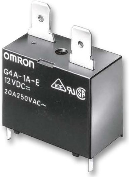 G4A-1AE-24DC, Реле силовое катушка 24В 20A один контакт на замыкание (30.5x16x33.5)мм монтаж в отверстие G4A-1AE-24DC, Реле силовое катушка 24В 20A один контакт на замыкание (30.5x16x33.5)мм монтаж в отверстие