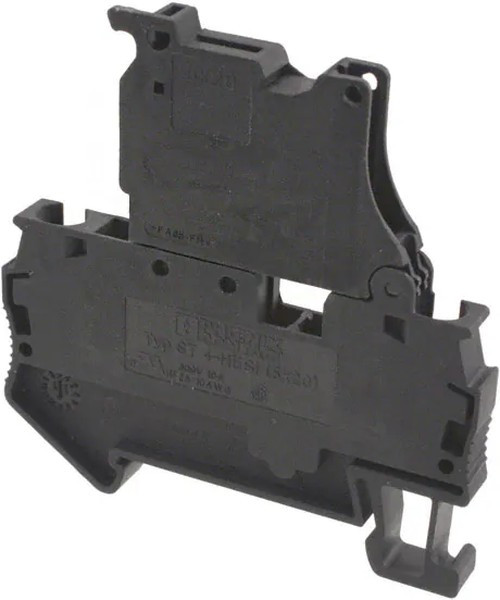 3036369, Клемма с держателем предохранителя ST 4-HESI (5X20) /6,2mm, пружинная, 2 присоед., 4(max 6)mm2, 6,3A, 500V, черная 3036369, Клемма с держателем предохранителя ST 4-HESI (5X20) /6,2mm, пружинная, 2 присоед., 4(max 6)mm2, 6,3A, 500V, черная