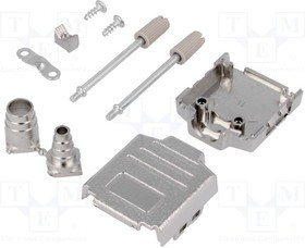 DPPK-M-09-K, Корпус для разъемов D-Sub, прямой,экранированный, UNC4-40