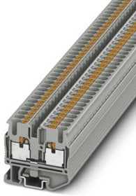 3248125, MPT 2.5 Series Grey Feed Through Terminal Block, 2.5mm², Single-Level, Push In Termination