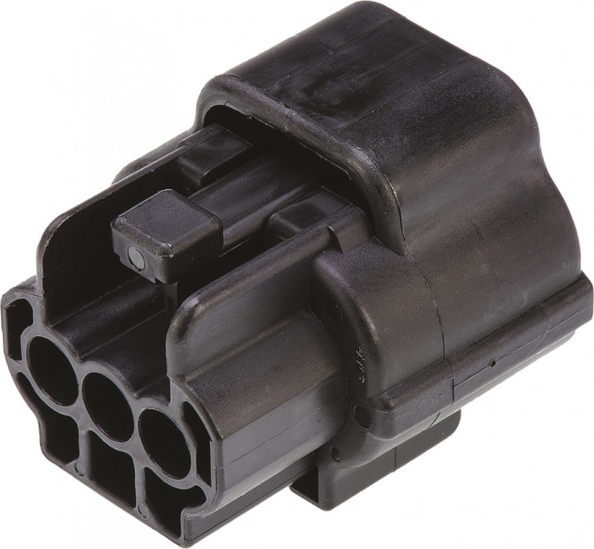 2822390-1, Conn Housing F 3 POS 4.8mm Crimp ST Cable Mount Black Bag