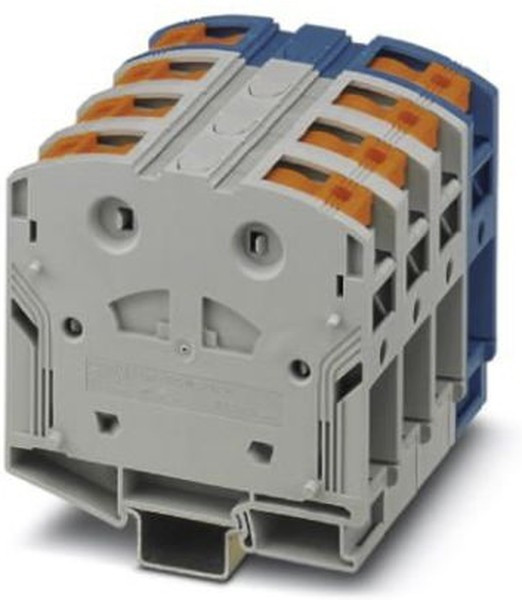 3260112, PTPOWER 95-3L/N Series Blue, Grey DIN Rail Terminal Block, 95mm², Single-Level, Push In Termination