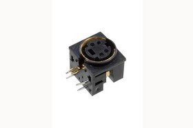 Гнездо miniDIN, 4 контакта, на плату, угловое, PL-0511, аналог S-VHS; Q-711 P гн miniDIN\ 4HP\плат\угл\\PL-0511 [S-VHS]\