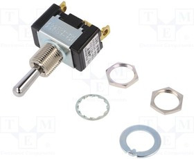 ET115E10-Z, Переключатель: тумблер, Пол: 3, SP3T, ON-OFF-ON, 15A/125ВAC