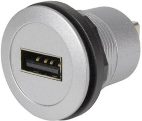 09454521905, USB Connectors har-port USB 2.0 A-B coupler - silver version