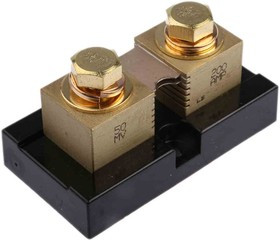 3020-01101-0, Brass-Ended Shunt, 200 A Max, 50mV Output, ±0.25 % Accuracy