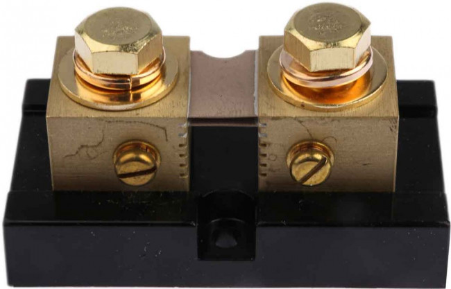 3020-01101-0, Brass-Ended Shunt, 200 A Max, 50mV Output, ±0.25 % Accuracy
