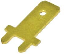 Клемма вилка, 6,3x0,8, латунь, на плату, 2P6,0[4,1x8,1]