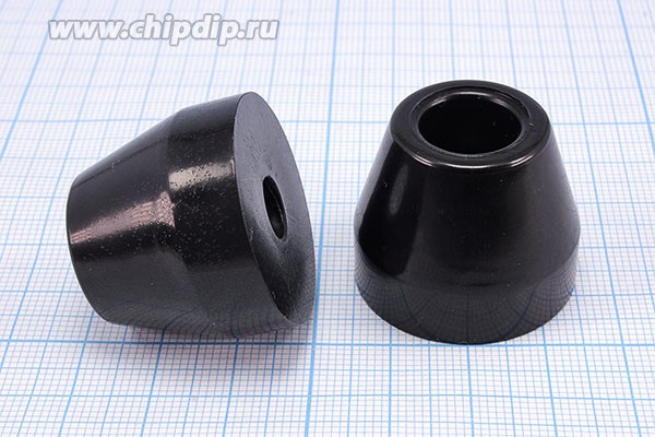 RL-SR-30x20x25, Ножка приборная коническая, армированная шайбой, ø30мм, высота 25мм; №15753 ножка прибор 30x25\h-10,0/отв 8,0\резин\конус\