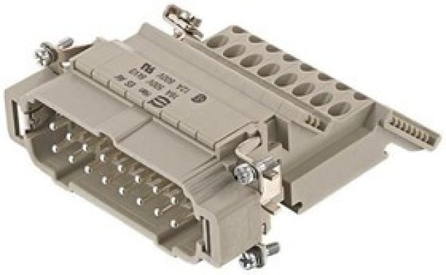09330164629, Heavy Duty Power Connectors MALE INSERT 16 POLES+PE