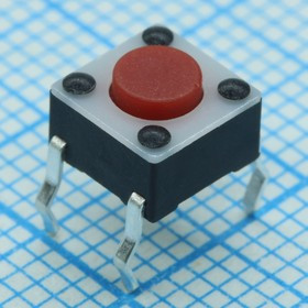 1825910-3, Кнопка тактильная OFF (ON) SPST круглая 0.05A 24В 100000 циклов 2.55Н монтаж в отверстие россыпь