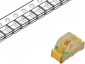 HSMG-C120, Светодиод smd 1,6х0,6мм/зеленый/572нм/ 4.5-15мкд/прозрачный/155°
