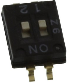 MCDHN-02F-V, DIP Switch, Slide Actuator, 2 Circuits, Half Pitch, SPST, 24 VDC, 25 mA, SMD MCDHN-02F-V, DIP Switch, Slide Actuator, 2 Circuits, Half Pitch, SPST, 24 VDC, 25 mA, SMD