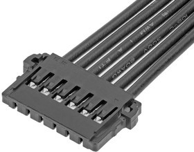 219656-2061, Rectangular Cable Assemblies Pico-Lock F-F OTS Cbl Assy SR 100mm Au 6Ckts Blk