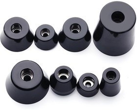 Ножка приборная 25x19, h-16/отверстие 4.0, резиновая, метал, CJ2516