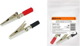 Зажим "крокодил" ЗК 10А 50мм красный/черный (1шт+1шт) TDM