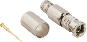 034-1017-300, Разъем РЧ / Коаксиальный, В/П BNC Коаксиальный, Прямой Штекер, Обжимной, 75 Ом, Belden 1694A