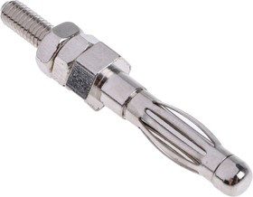 BU-P72918, Male Banana Plug, 4 mm Connector, M3 Stud Termination, 36A, 5000V, Nickel Plating