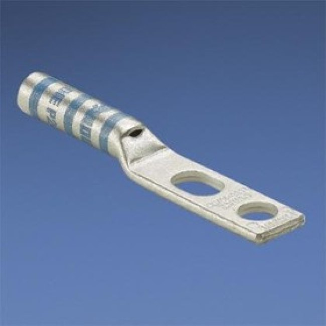 LCC6-14JAW-L, Terminals Copper Comp. Lug 2 Hole #6 AWG 1/4