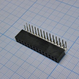 DS1024-2X14R2, (PBD-28R), Гнездо на плату угловое 2x14 конт., шаг 2.54 мм., длина 8.5мм