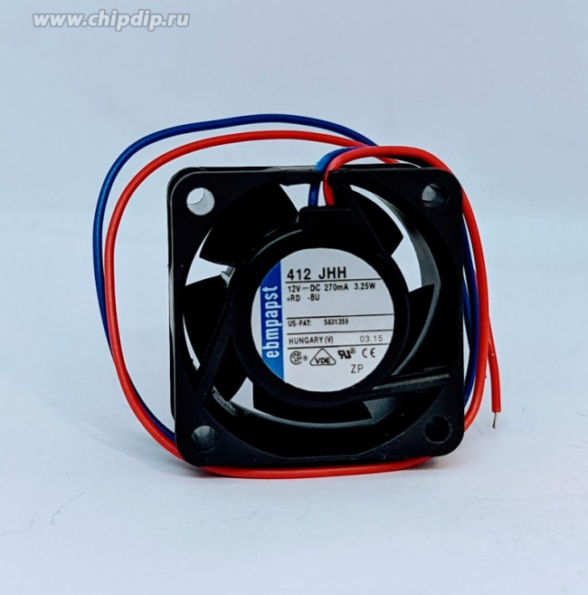 Вентилятор Ebmpapst 412 JHH 12v 270mA 40x25 2pin