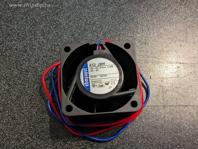 Вентилятор Ebmpapst 412 JHH 12v 270mA 40x25 2pin