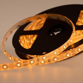 141-352, Лента светодиодная 12В, SMD2835, 4,8Вт/м, 60 LED/м, желтый, 8мм, 5м, IP65