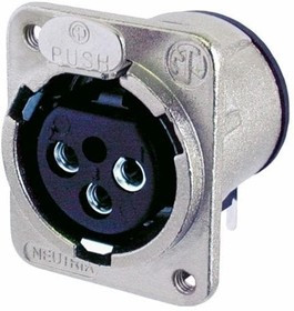NC3FDM3-H, XLR Connectors 3P F RECEPT DL3 SER PCBH NICKEL/SILVER