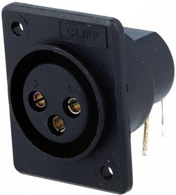 CP300151, Гнездо, XLR, "мама", PIN: 3, угловой 90°, на панель, винтами, ТНТ