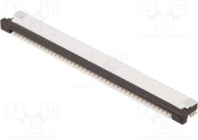 FFC3B07-40-T, FFC / FPC разъем, 1 мм, 40 контакт(-ов), Гнездо, FFC3B07 Series, Surface Mount Right Angle, Низ