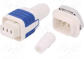 4312.0012, AC Power Entry Modules APPL COUPLER 10A QC 6.3 WHITE BLUE