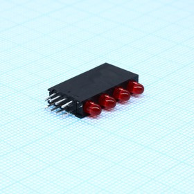 L-7104SB/4ID, Светодиодный модуль 4LEDх3мм/красный/ 617нм/12-30мкд/40°