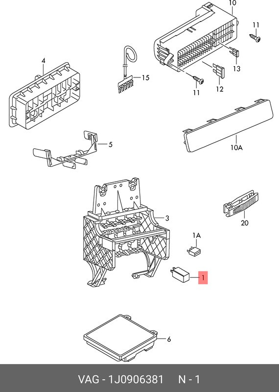 1J0906381, Реле бензонасоса VW GOLF IV/BORA (1997-2005) 1J0906381, Реле бензонасоса VW GOLF IV/BORA (1997-2005)
