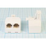 Штекер телефонный 6P4C-Гнездо телефонное 6P4Cx2, [RJ-11]