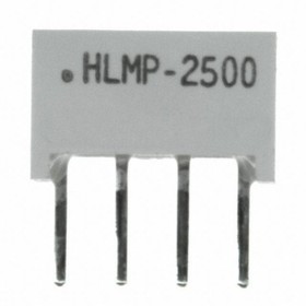 HLMP-2500-FG000, Светодиодный модуль 1хLEDх8,89х3,81мм/ зеленый/ 572нм/18.9-61.2мкд/белый матовый