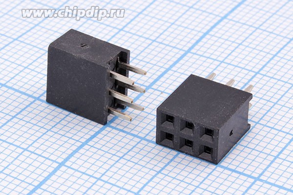 DS1023-2x3S21 (PBD-06), Гнездо на плату 2.54мм 2х3pin прямое; 1966 C гн PBD-2x 3\P2,54\6P\\плат\ DS1023-2x3S21\[PBD-6]