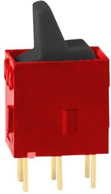 400UDP1L1BLKM2RE, Rocker Switches .4A 20VAC/DC DPDT ON-ON Lvr PC TH IP67