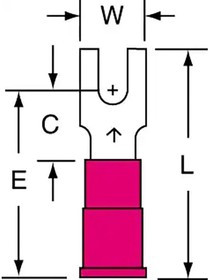 BS-31-8-P, Terminals RED FORK 22-18 AWG 8