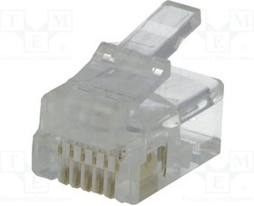 EMP661AR200, Вилка, RJ12, PIN: 6, Контакты: фосфор-бронза, позолота, UL94V-2